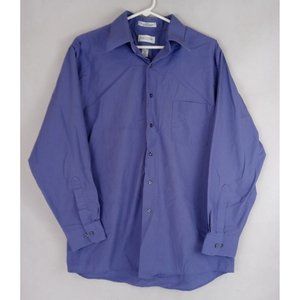 Van Heusen Wrinkle Free Men's Solid Purple Dress Shirt Size 16  32/33 Large